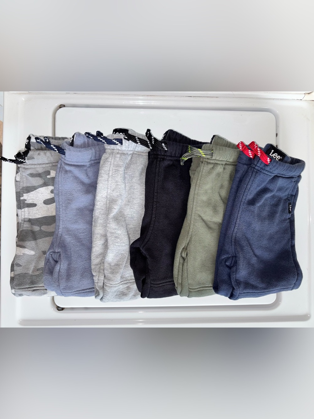 Lee Kids Sweatpant Jogger 6-Pack - Camo, Blue, Gray, Black, Olive, Navy 4T
